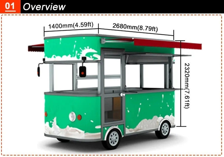 Factroy Custom USA Standard Concession Fiberglass Fast Food Trucks Mobile Food Cart Trailer Mobile Vending Car