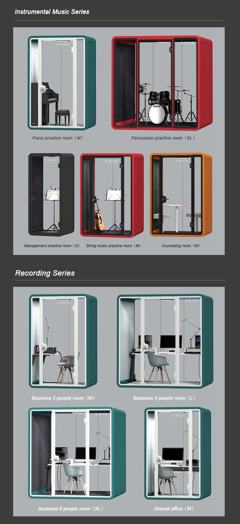 Indoor/Outdoor Soundproof Privacy Glass Office Pods