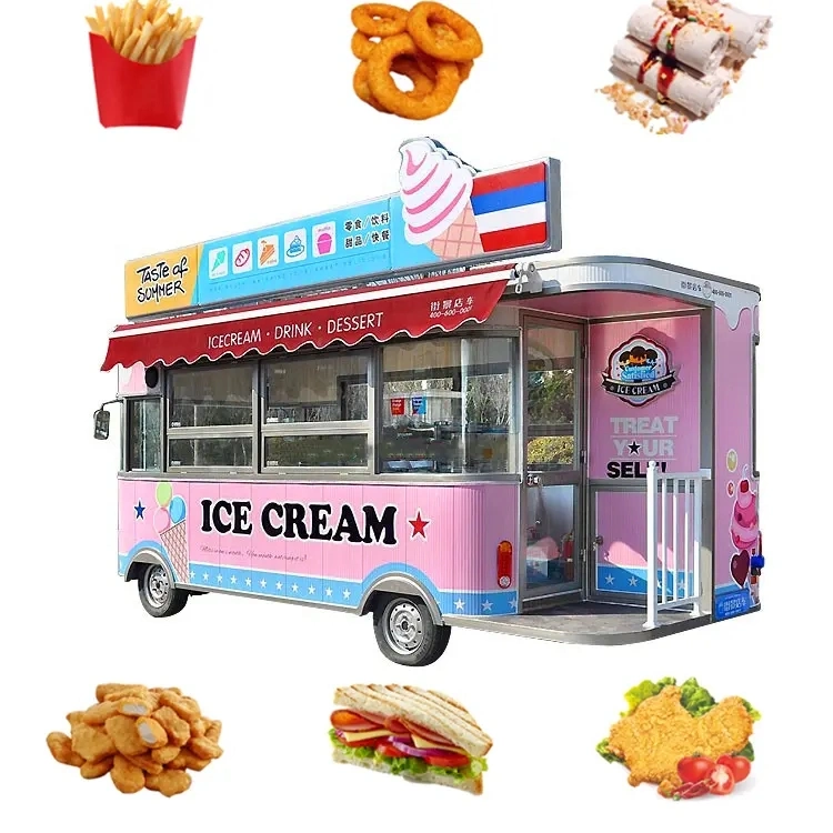 Trailers Food Trucks Hot Dog Pizza Kiosk Cart for Sale/Fast Food Kiosk/Buffet Car Home Furniture